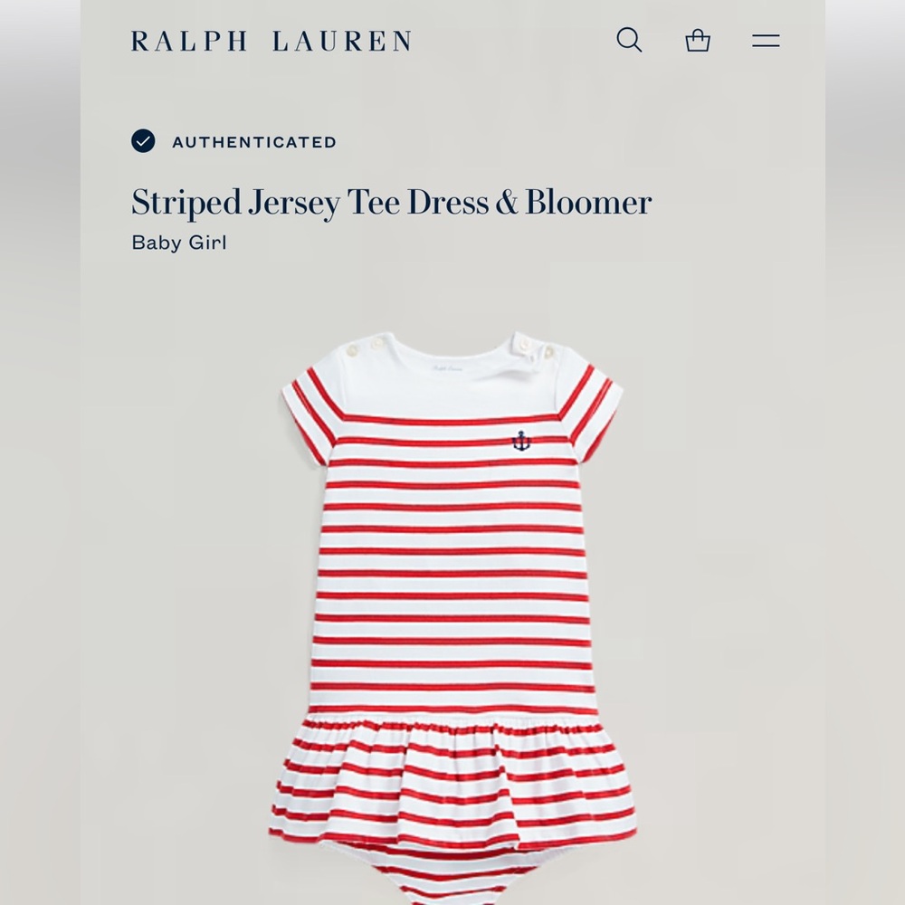 Ralph Lauren Red and White Striped Kids dress